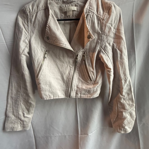 Light-beige, cropped / moto-style jacket from H&M - Picture 6 of 6